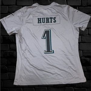 Philadelphia Eagles Jalen Hurts #1 Nike Gray Super Bowl LVII Patch Jersey